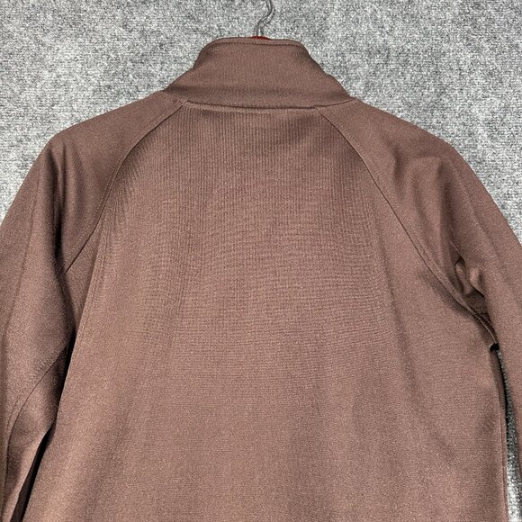 Vintage Blue Marlin SweatShirt Mens Medium Brown Full Zip Pockets Cotton Poly - Picture 10 of 10